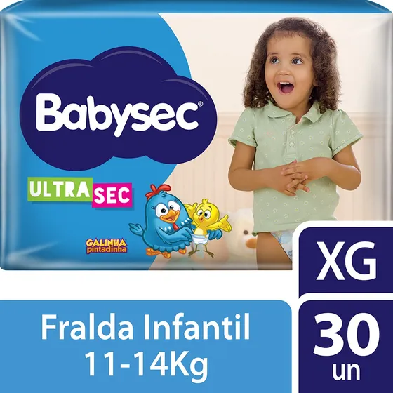 Fralda Galinha Pintadinha Ultrasec XG 30 unidades Babysec
