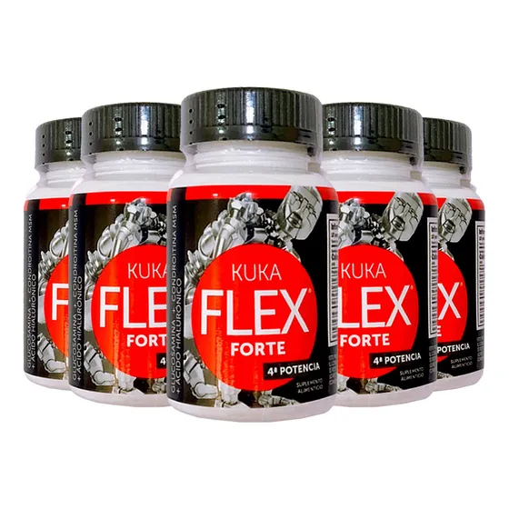 Kit 5 Frascos Kuka Flex Forte L Glucosamina L 30 Tabletas C/u Lsuplemento Para Articulaciones, Cartílago Y Movilidad Natural Lduración De Kit 5 Meses Lkukamonga