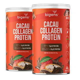 2x Cacau Collagen Protein Colágeno Hidrolisado Bigens Sabor Chocolate 2x Cacau Collagen Protein Colágeno Hidrolisado Bigens Sabor Chocolate