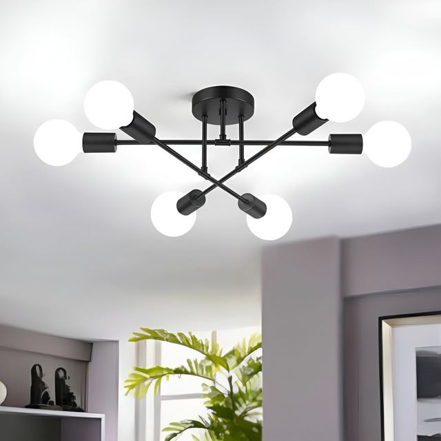 Lustre Sala Jantar Moderno 6 Lâmpadas 360w Luminária Sala Lustre Sala Jantar Moderno 6 Lâmpadas 360w Luminária Sala