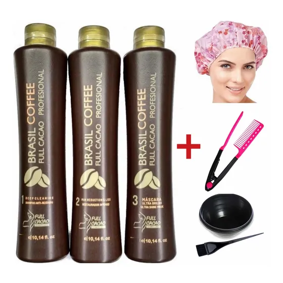 Alisado Profesional Brasil Coffe 1000 Ml + Set De Aplicado