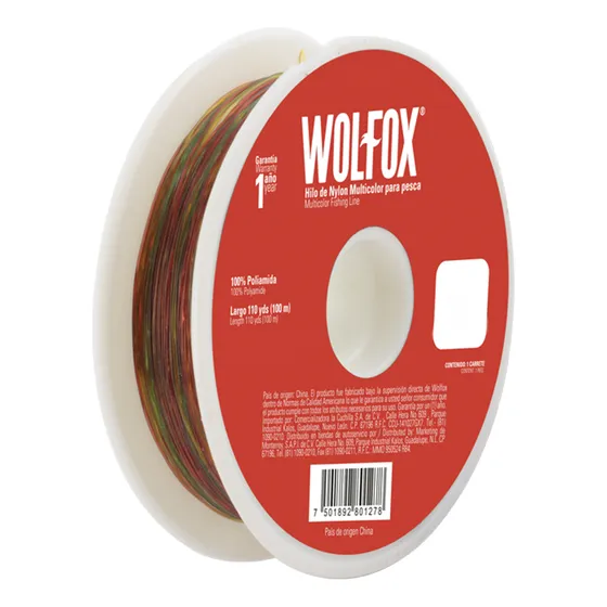 Hilo De Nylon Para Pesca De 0.35 Mm Wolfox Multicolor