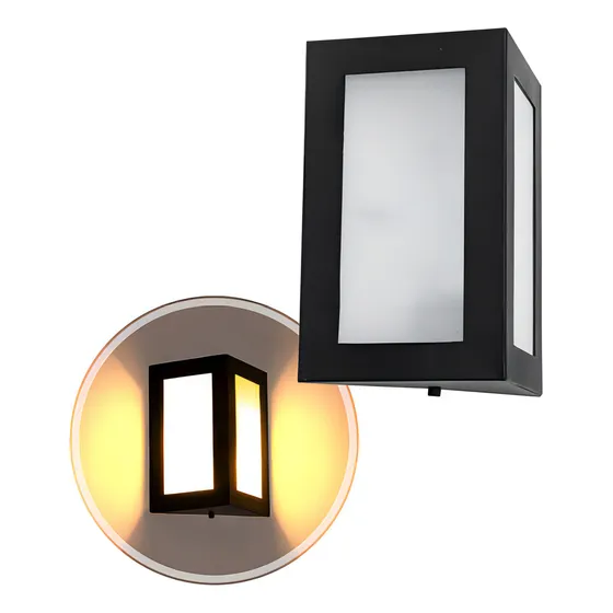 Starlumen Arandela Triangular Externa Parede Muro Alumínio Vidro St532 127/220V cor Preto