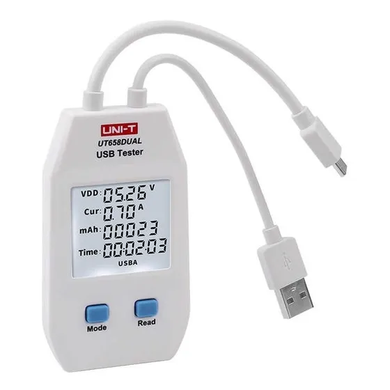 Probador Tester Usb Voltaje Corriente Resistencia Ut658dual