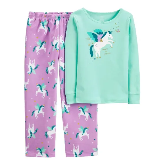 Pijama 2 Piezas Unicornio Algodon Y Micropolar Niña Carters 
