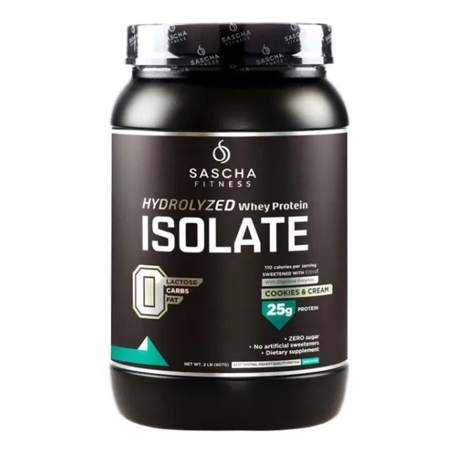 Sascha Fitness Isolate Whey Protein 2lb Sabor Cookies & cream