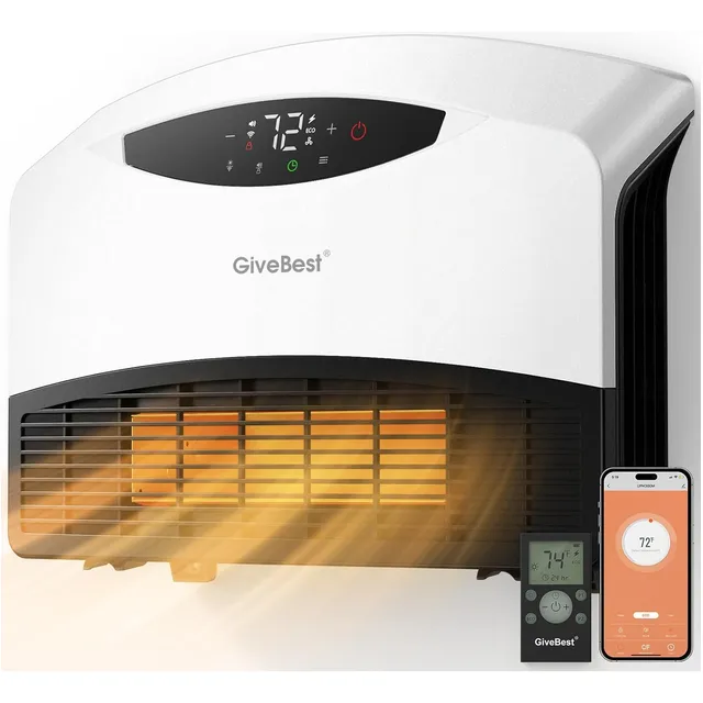 Givebest Calentador Eléctrico De Pared Con Wifi Y Control...
