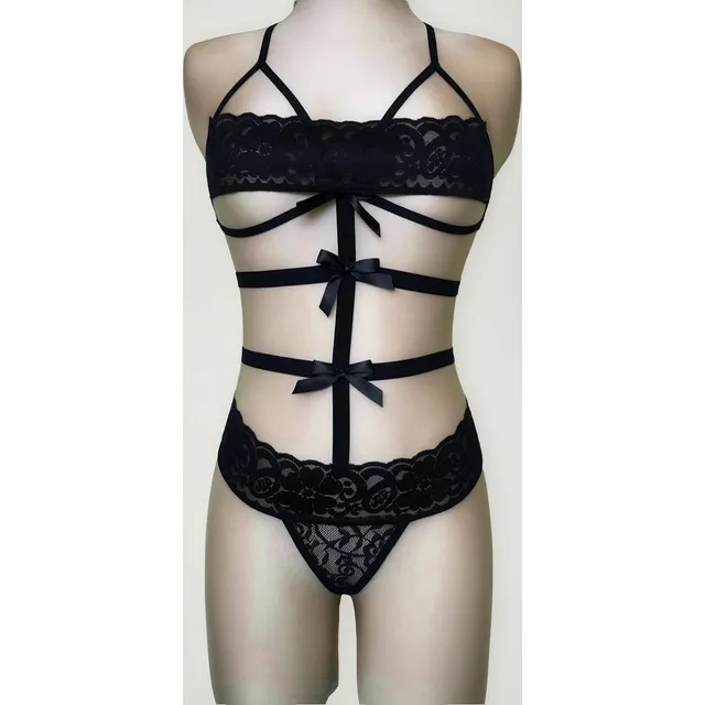 Lencería Traje Sexy Disfraz Encaje De Adorno Con Moños Lazos