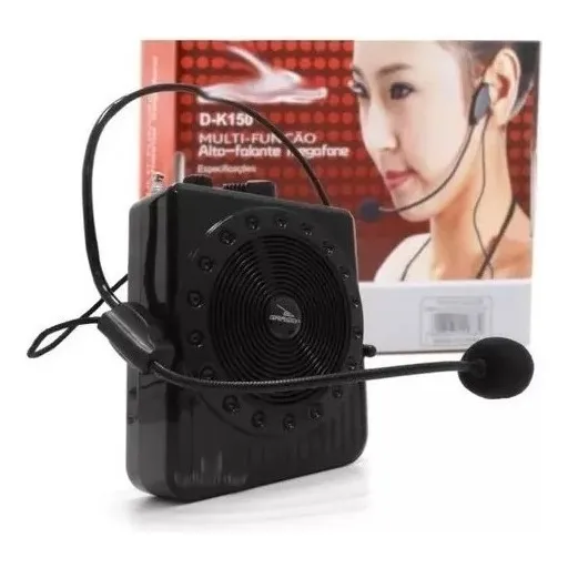 Megafone Radio Amplificador De Voz Professor Usb Loja Cor Preto