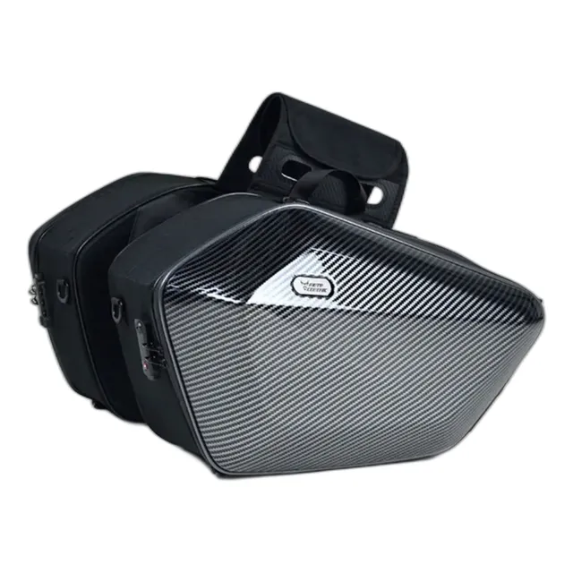 Alforja Semi Rígida Impermeable Para Moto Imitación Carbono