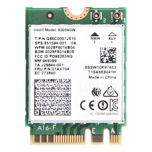 Tarjeta Wifi Intel Ac 8265 8265ngw 5ghz Bt 4.2