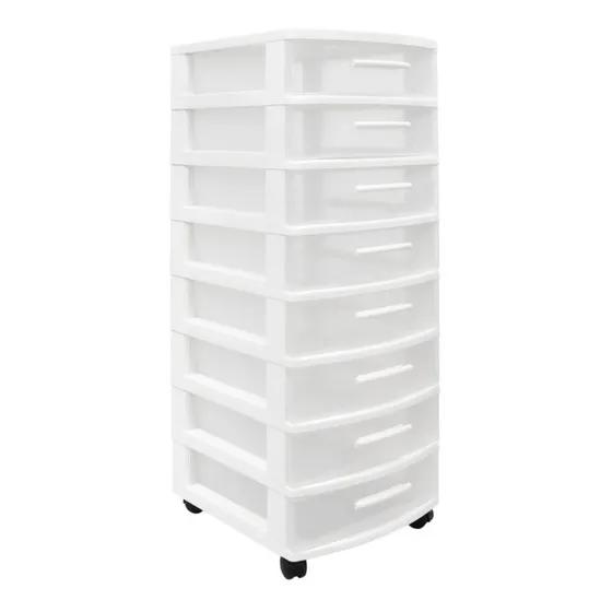 Cajonero Organizador Mq 8 Gavetas Gavetero Plástico Color Blanco
