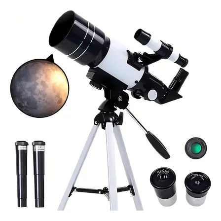 Telescopio Astronómico Profesional Monocular F30070m Color Blanco