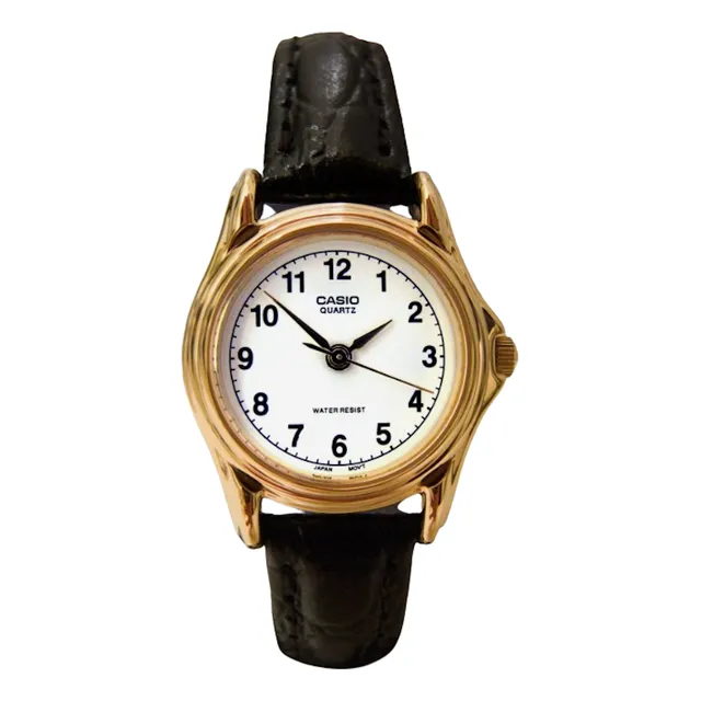 Reloj Casual Casio Ltp-1096q-7b Damas Correa De Cuero Negro