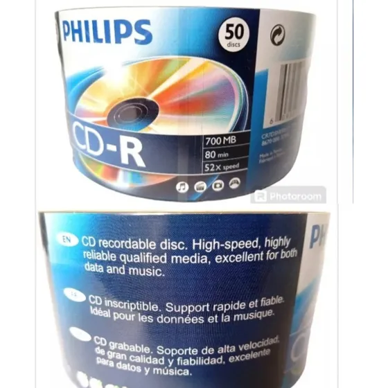 50 Cds Philips Originales 80 Min 700mb  52x Speed