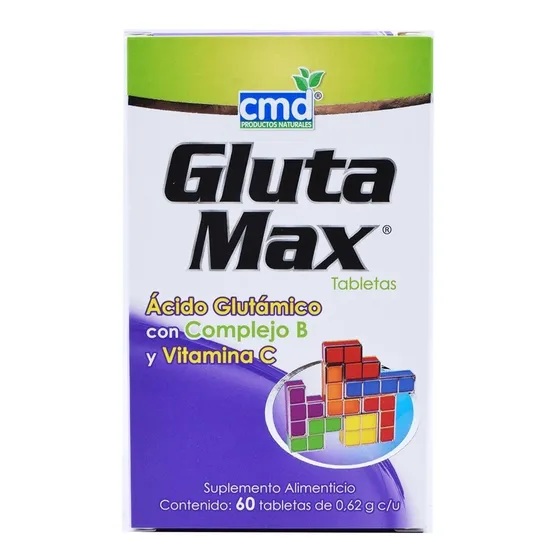 Gluta Max C/60 Tabs Cmd/ Ácido Glutámico, Complejo B, Vita C