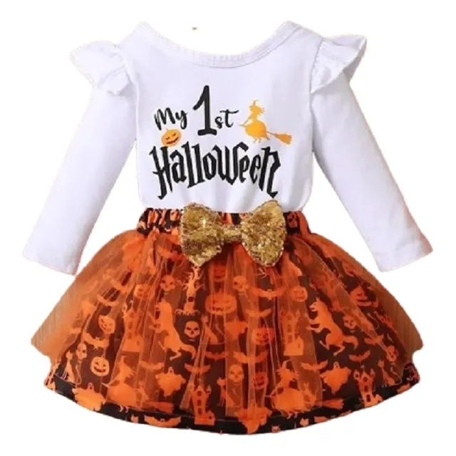 Hermoso Conjunto Halloween Bebe Niñas
