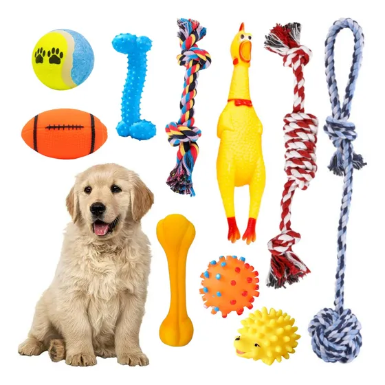 Cachorro Masticar Juguete Limpia Dientes Rechinar 10 Piezas