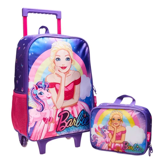 Kit Mochila e Lancheira Barbie Luxcel