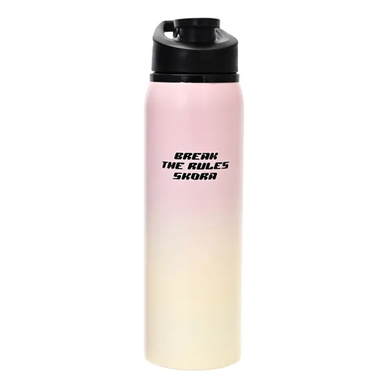Botella Agua 800ml Motivacional Deportiva Gym Inoxidable Color Rosa