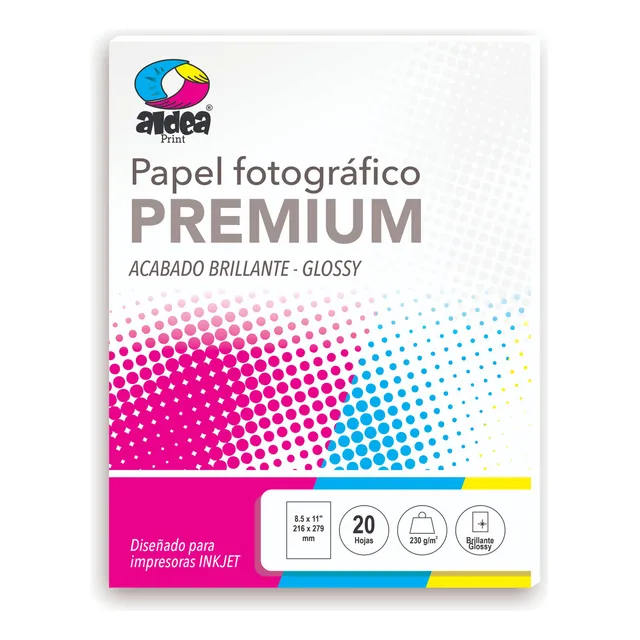 10 Paquetes Papel Fotográfico Glossy Carta 230gr 200 Hojas Color Blanco
