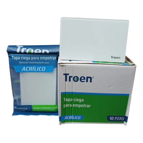 Tapa Ciega Acrilico Blanco Para Empotrar De Lujo Marca Troen