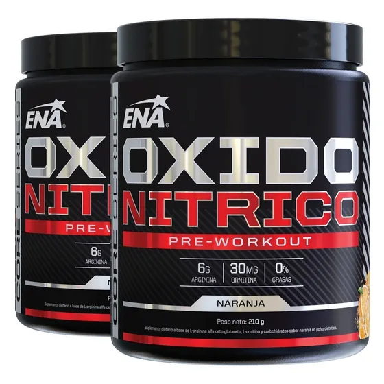 ENA Sport Arginina 60 Servicios Oxido Nítrico Pro Hormonal Arginina Eleva Testo Sabor Naranja