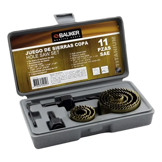Set Sierra Copa 11 Piezas Con Mandril Ref 18l1151 Bauker