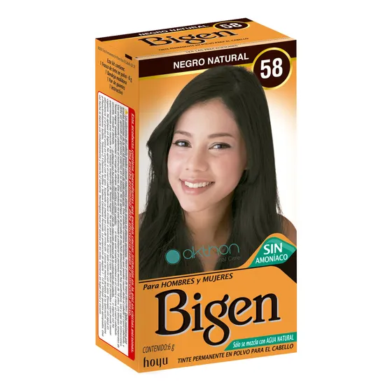 Kit Tinte Bigen  Tinte para cabello tono 58 negro natural para cabello