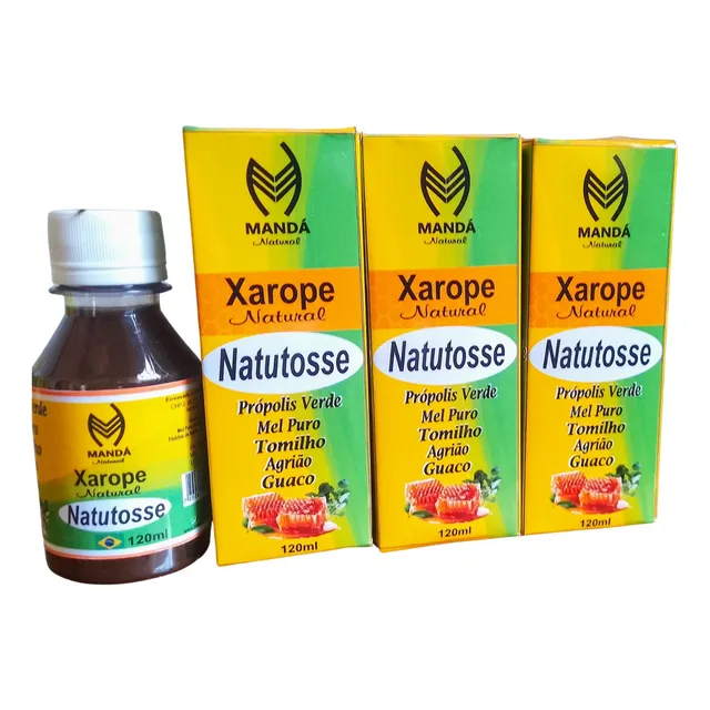 Kit 3 Xarope Natural Mel Guaco Propolis Verde Agrião Tomilho