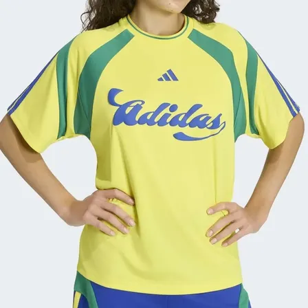 Camiseta adidas Treinamento Feminina Kc5303 Amarelo Estampa Localizada G Liso