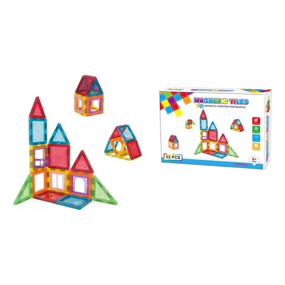 Bloques De Construcción Magnéticos Magnetic Tiles 22 Piezas