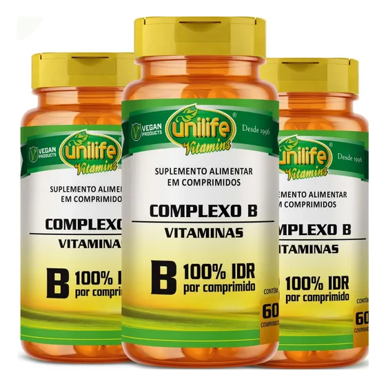 Kit 3 Complexo B Vitaminas 500mg 60 Capsulas Unilife