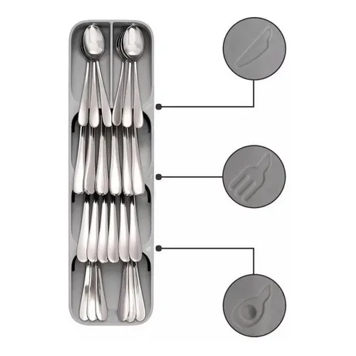 Bandeja Organizadora para Cubiertos 39x9cm Gris Importadora Waos