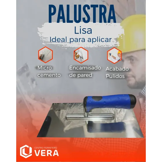 Palustra De Albañileria Lisa Mango Plastico