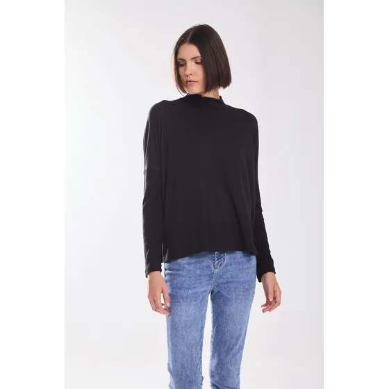 Remera Geométrica De Viscosa  Negro Koxis Mujer