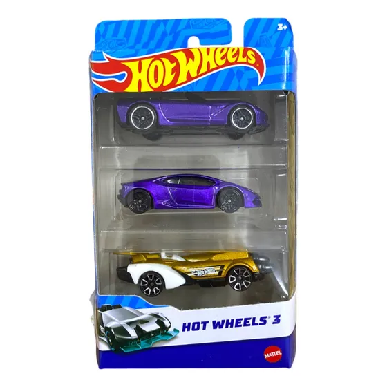 Hot Wheels Pack Caja X3 Autos Escala 1:64 Mattel Original