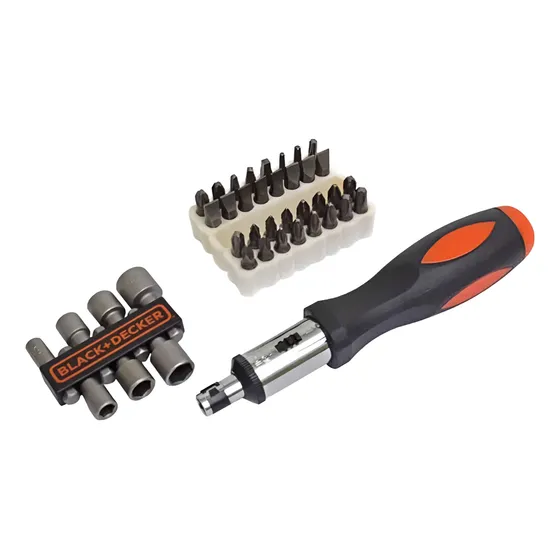 Jogo Para Parafusar Com Chave Catraca 40pcs Black+decker Bit