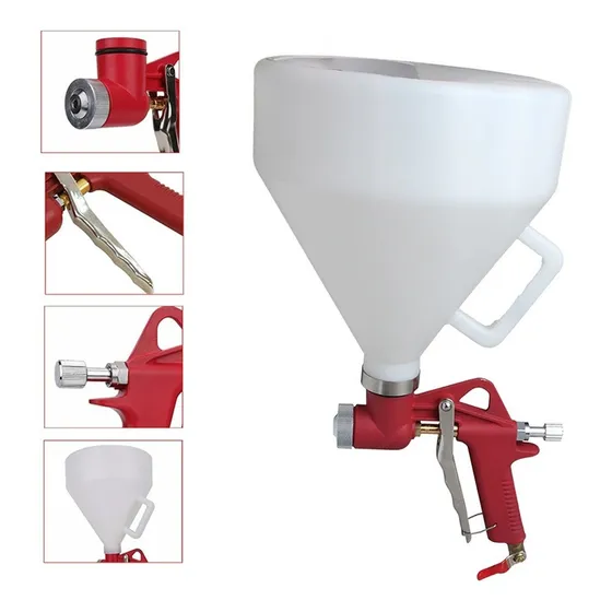 Pistola Texturado Marmolina Copon Plástico 6 Lts Marca Flovi Color Rojo