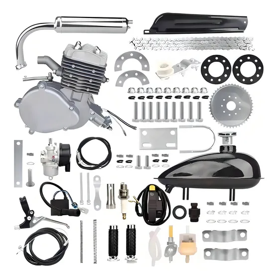 Motor Completo 80cc Bicicleta Motorizada Potente  Cor Prata
