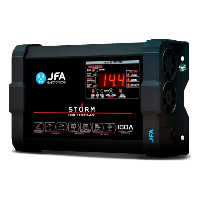 Fonte Carregador Bateria Bivolt Jfa Storm 100a Digital Cca