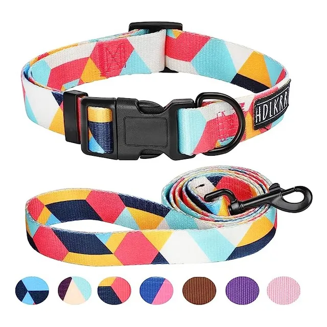 Correa Para Mascotas Con Collar Multicolor 