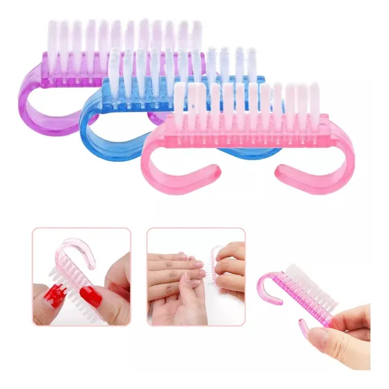 12 Cepillitos Mini Para Uñas Manicuria Colores Surtidos