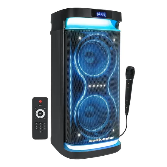 Bafle Recargable 2x6.5puLG Con Aros Rgb Audiobahn Thump6 Color Negro