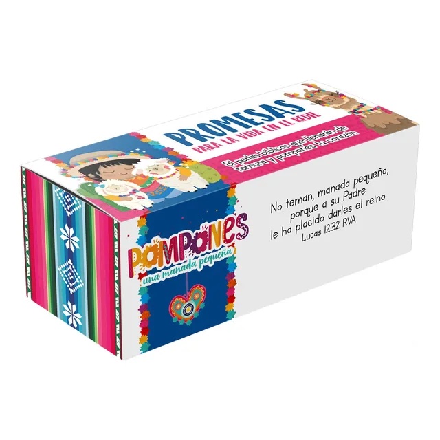 Perlas Bíblicas · Pompones · Cajita Impresa Con 81 Tarjetas