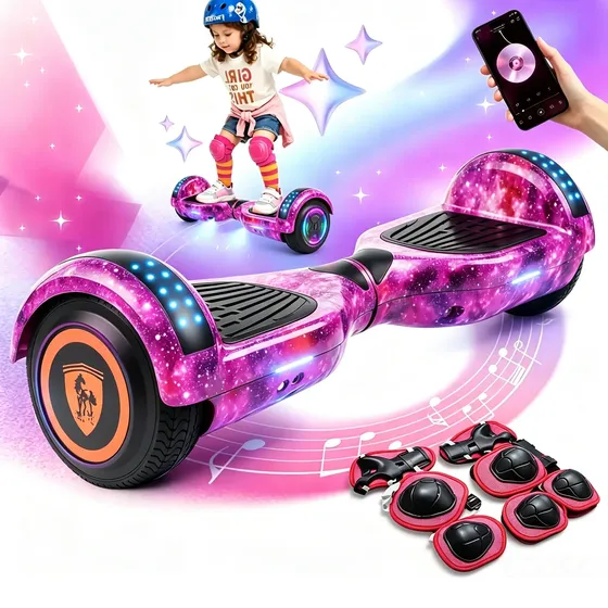 Hoverboard 6.5,350w Skate Elétrico Led Light Com Bluetooth