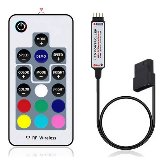 Controladora Rgb Cooler Fan 4 Pinos 12v Conexão Molex E Sata