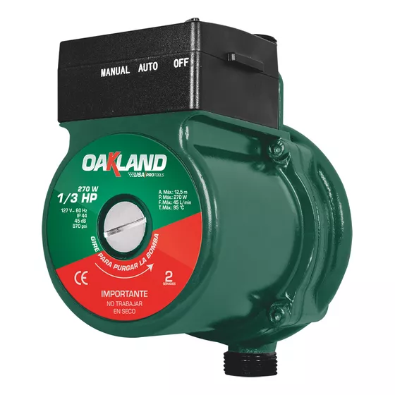 Bomba Presurizadora 1/3hp 270w 127v para 3 servicios silenciosa Oakland Pa-4560