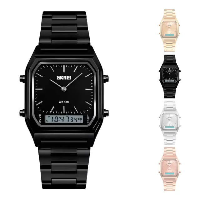 Reloj Dama Caballero Acero Elegante Metal Alarma Skmei 1220