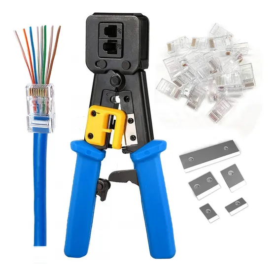 Crimpadora Ethernet Petechtool Rj45 Con Conectores